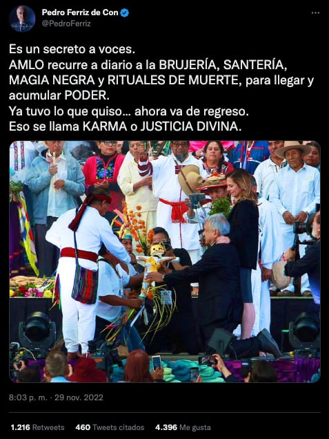 Pedro Ferriz acusa a AMLO de practicar brujería