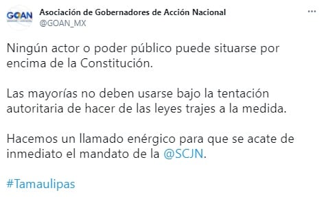 Tuit de GOAN.