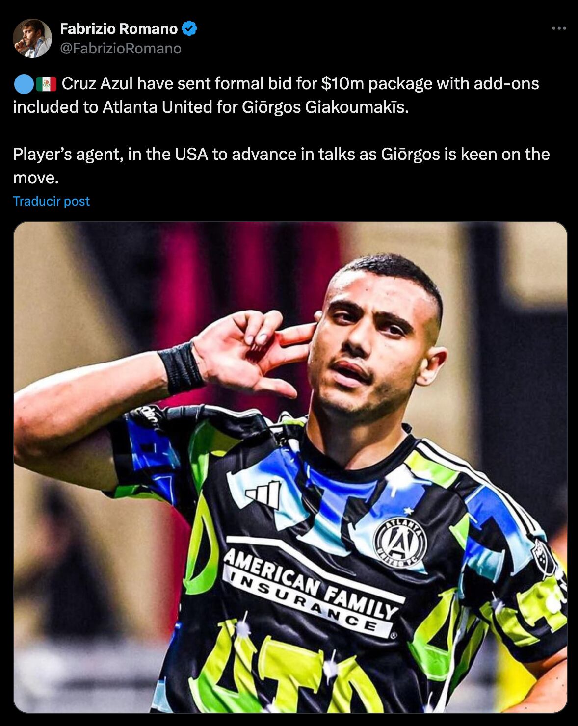 Cruz Azul envió oferta por Giorgos Giakoumakis