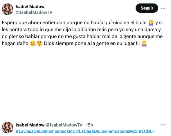 ¿Isabel Madow le tiró a Agustín Fernández?