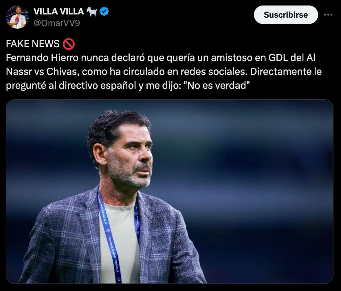 Villa Villa desmiente que Cristiano Ronaldo juegue vs Chivas