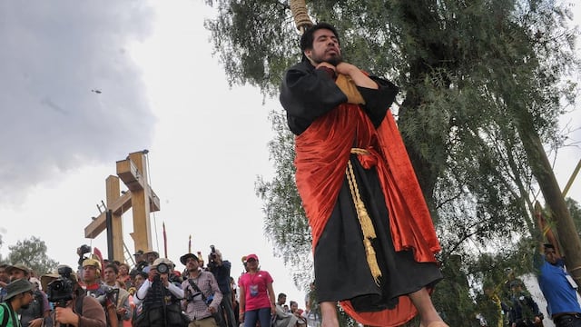 Representación de Judas en Iztapalapa