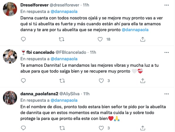 Danna Paola recibe luz y amor de sus fans por su abuelita hospitalizada por Covid-19
