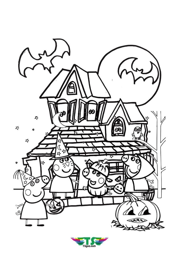 Dibujos Peppa Pig Halloween para colorear: 12 terroríficas plantillas para imprimir