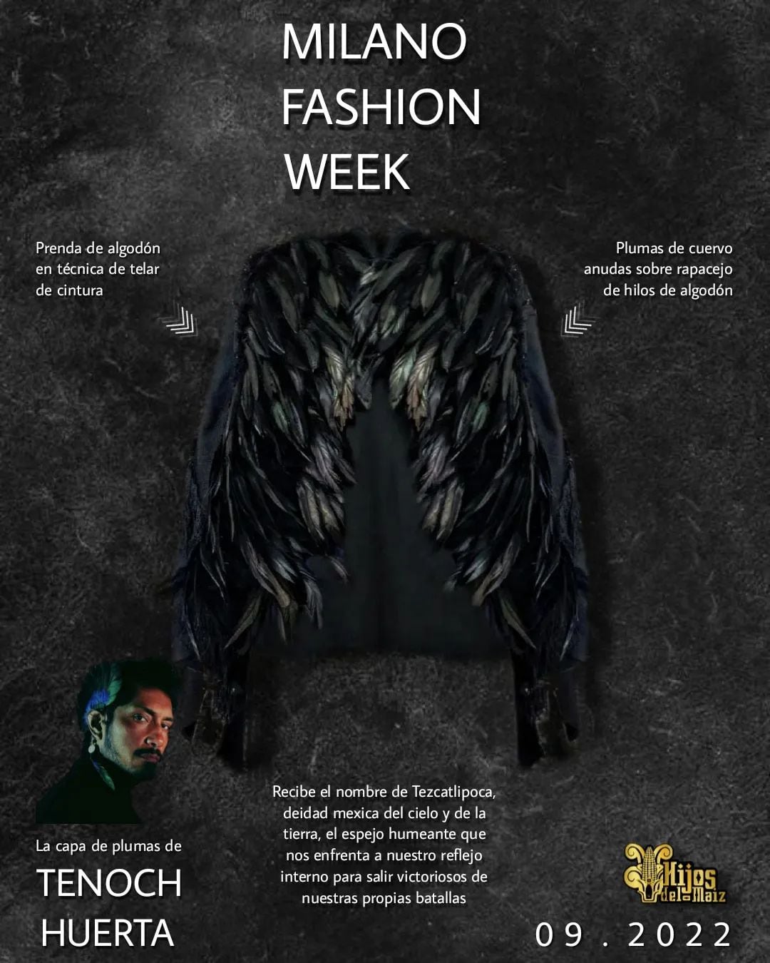 Capa emplumada de Paracho, Michoacán que usó Tenoch Huerta