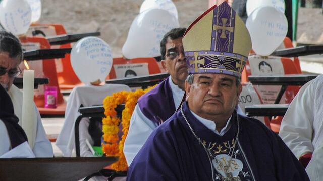 En la misa de solidaridad con los familiares de los normalistas desaparecidos de Ayotzinapa, Carlos Garfias Merlos. Foto: José I. Hernández/Cuartoscuro