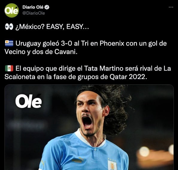 Diario Olé se burló de la Selección Mexicana