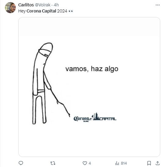 Memes por el cartel del Corona Capital 2024