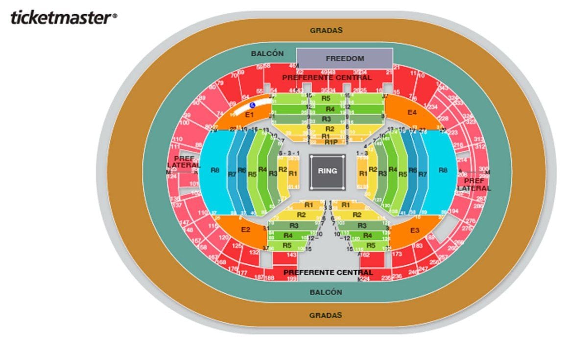 Distrubución asientos Arena CDMX