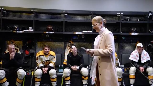 Céline Dion reaparece en partido de hockey