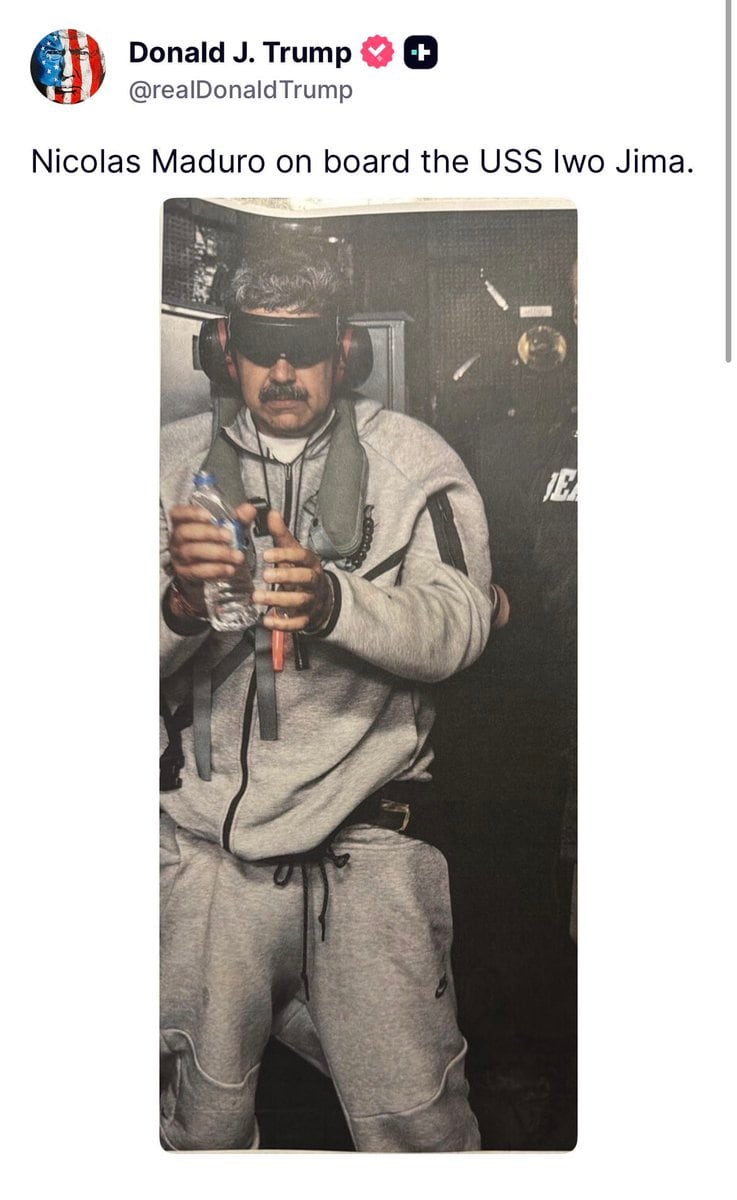 Trump revela foto de la captura de Nicolás Maduro por Estados Unidos