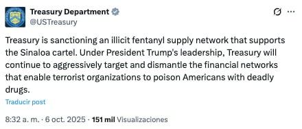 USTR sanciona a individuos y empresas vinculadas a Los Chapitos