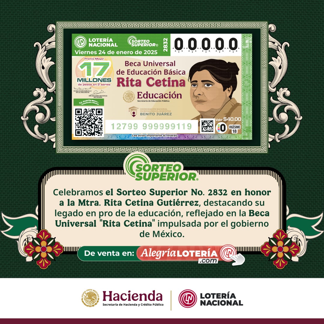 Resultados Sorteo Superior 2832 de Lotería Nacional: Estos son los números ganadores