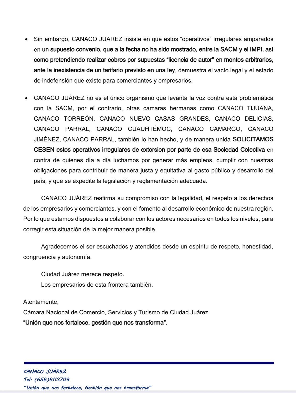 SACM e IMPI advierten pago de regalías