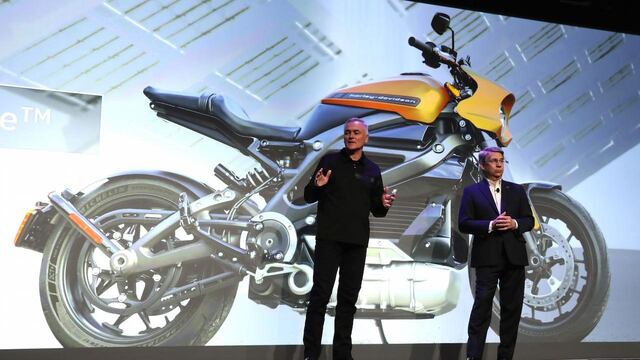 La presentación de la motocicleta eléctrica Harley-Davidson LiveWire en el CES 2019.