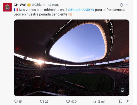Chivas vs León, partido pendiente Jornada 9