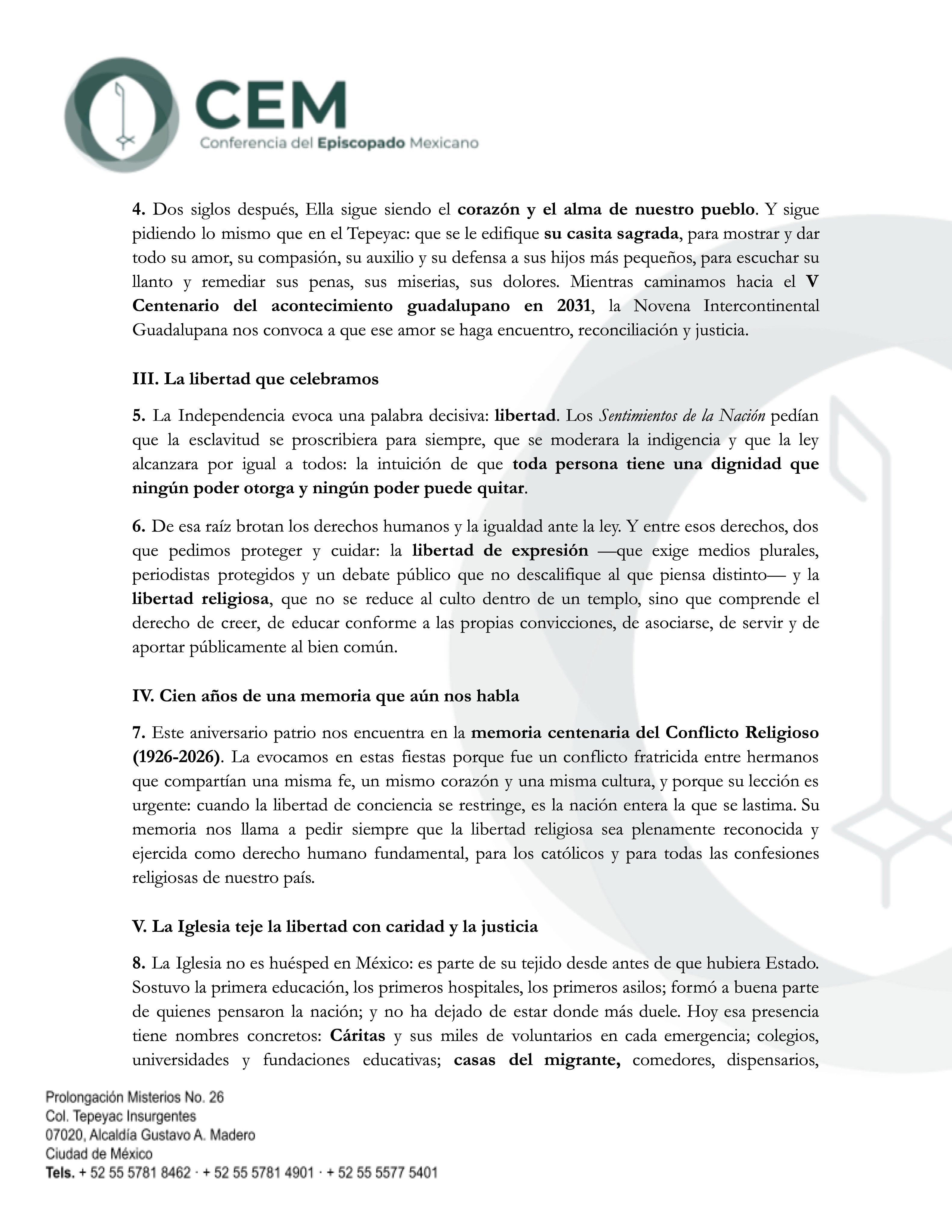 CEM identifica 5 retos que enfrenta México a 216 años de la Independencia