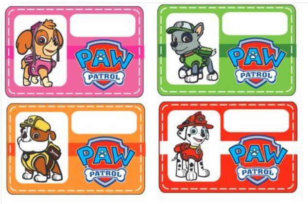 Etiquetas navideñas de Paw Patrol para imprimir