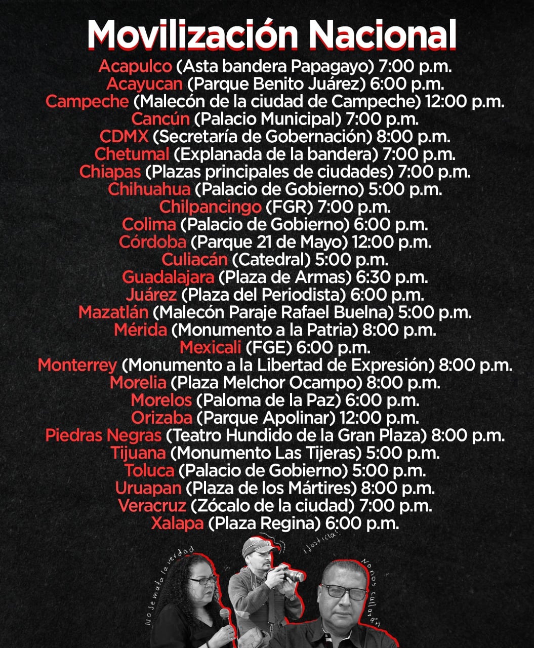 Movilización nacional de periodistas