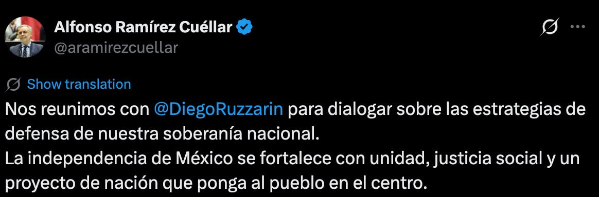 Morena pide a Diego Ruzzarin estrategias de defensa de la soberanía nacional