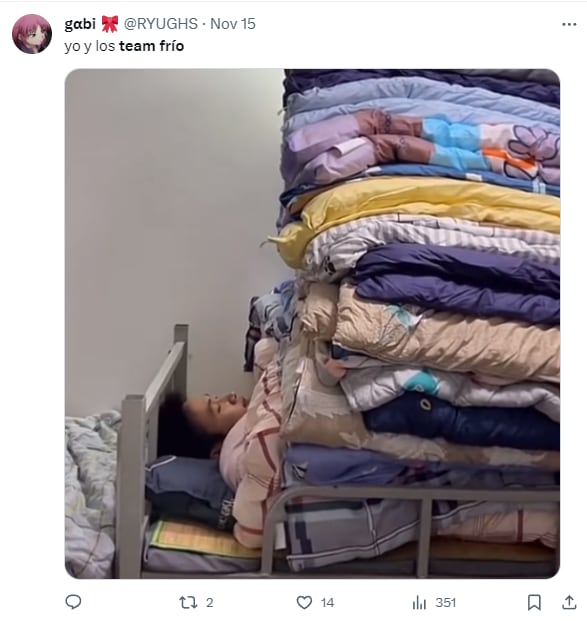Team frío protagoniza memes por bajas temperaturas en CDMX