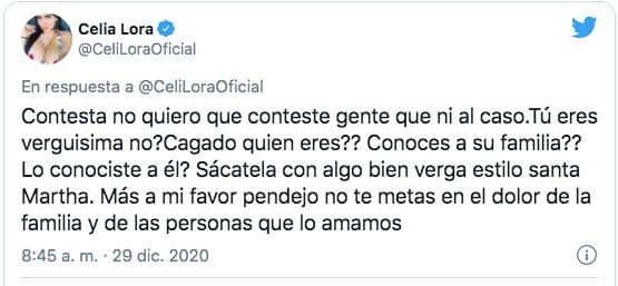 Celia Lora se lanza contra Alex Fernández