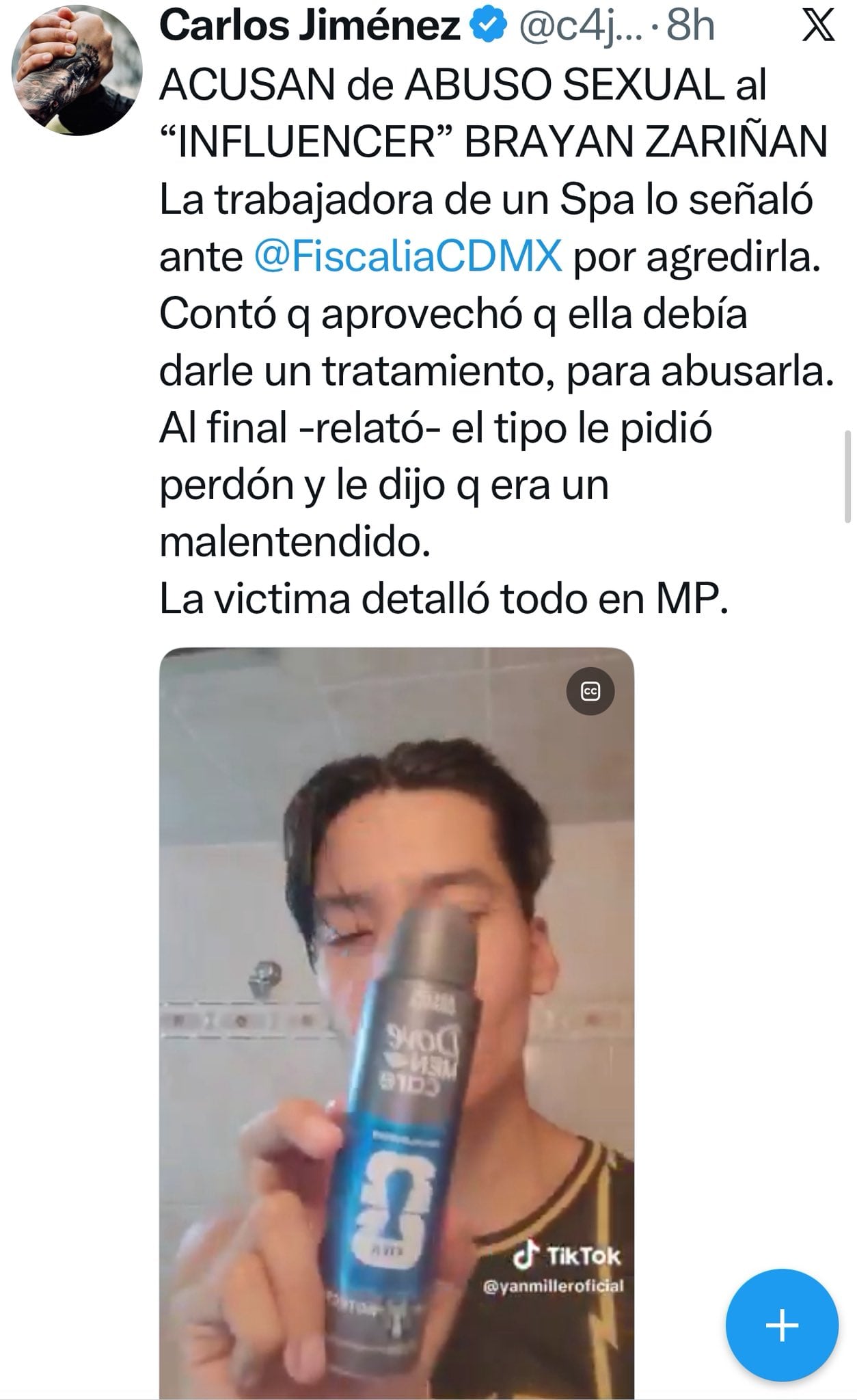 Influencer Brayan Zariñán es señalado por presunto abuso sexual