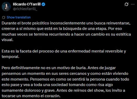 Ricardo O'Farrill defiende a Gala Montes ante críticas por su nuevo look