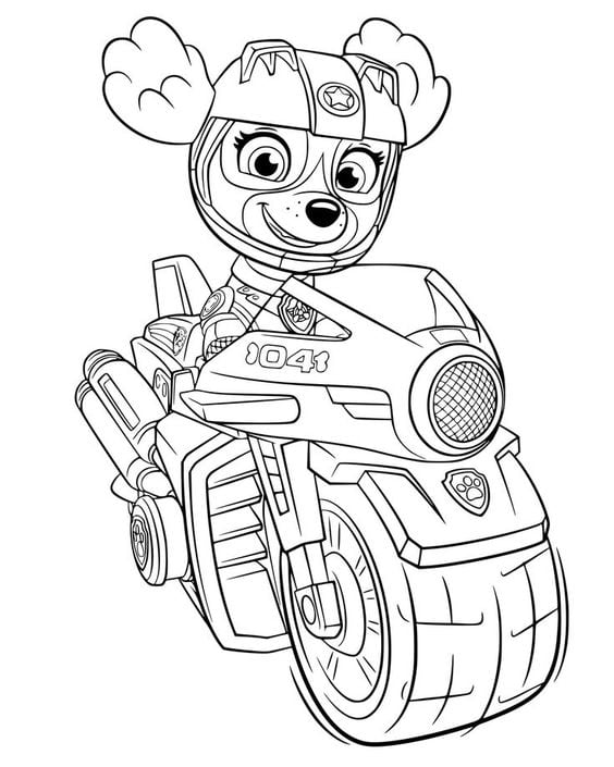 Dibujos de Skye y las cachorras de Paw Patrol para colorear por el Día Internacional de la Niña