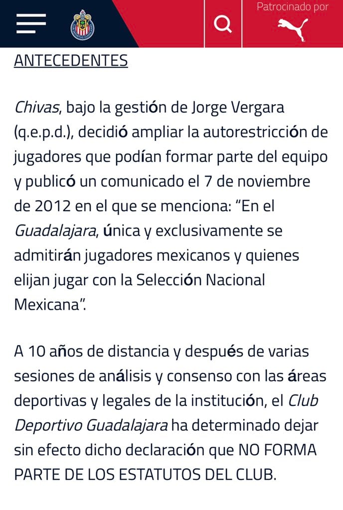 Estatutos de Chivas