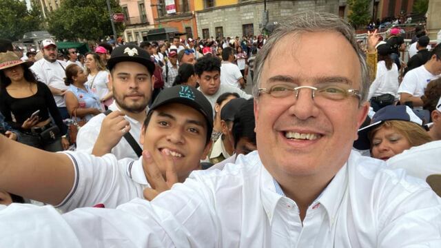 Marcelo Ebrard en recorrido como corcholata de Morena