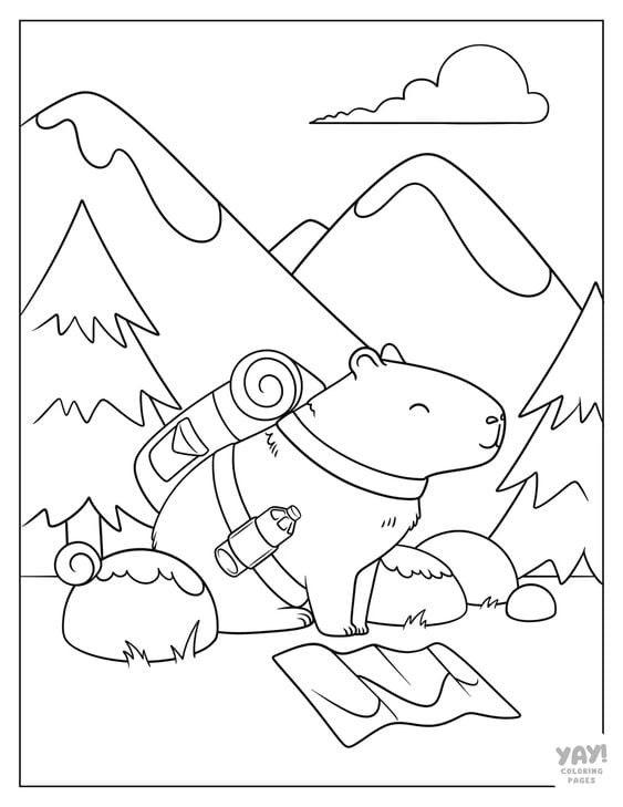 Dibujos de capibara para colorear e imprimir