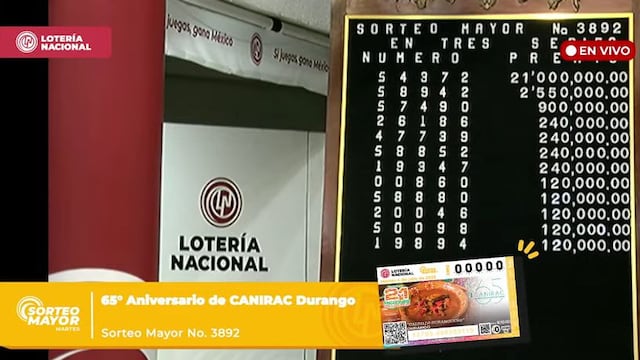 Resultados Sorteo Mayor 3892 de Lotería Nacional en vivo: ganadores de hoy 4 de julio
