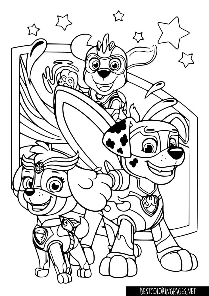 Dibujos de Paw Patrol en un día soleado de primavera