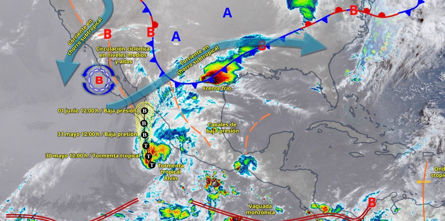 Tormenta tropical Alvin hoy 30 de mayo