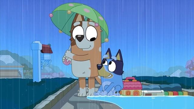 Capítulo de Bluey en la lluvia