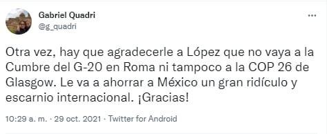 Tuit de Gabriel Quadri