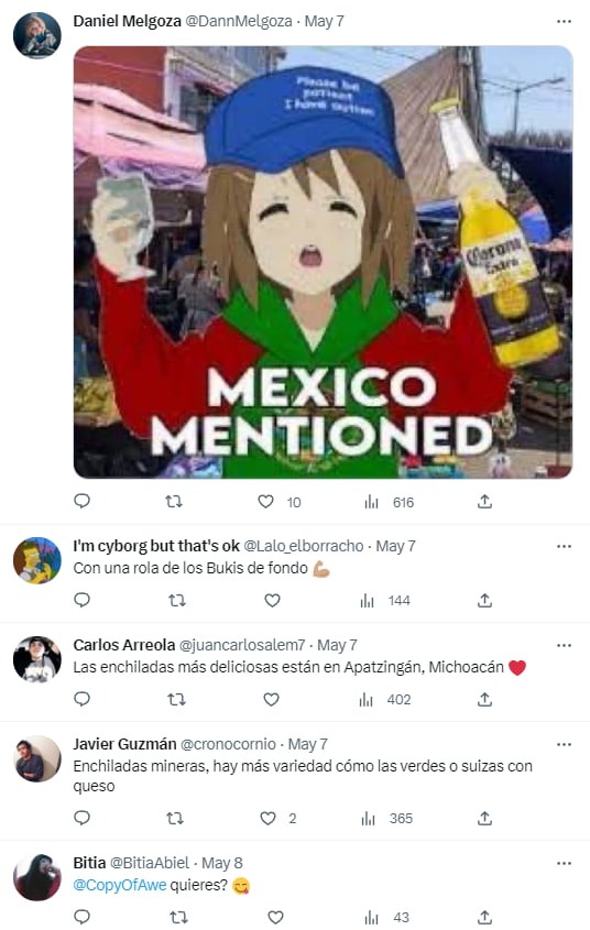 Reacciones a la calificación de las enchiladas de México que dio Taste Atlas