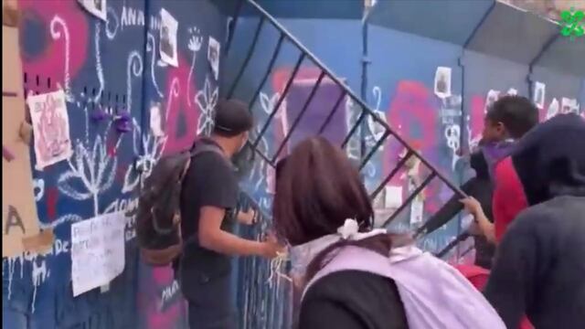Hombres infiltrados en marcha del Día de la Mujer