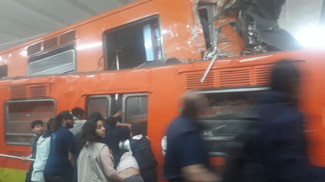 Choque en Metro Tacubaya.