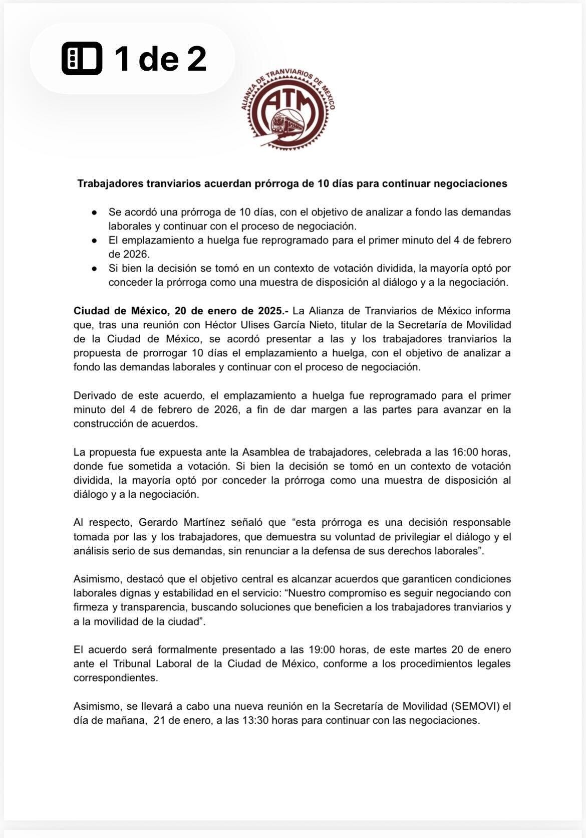 Huelga del Cablebús, Tren Ligero y Trolebús pospuesta hasta el 4 de febrero