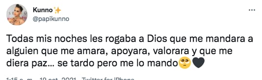 Kunno se confiesa muy enamorado