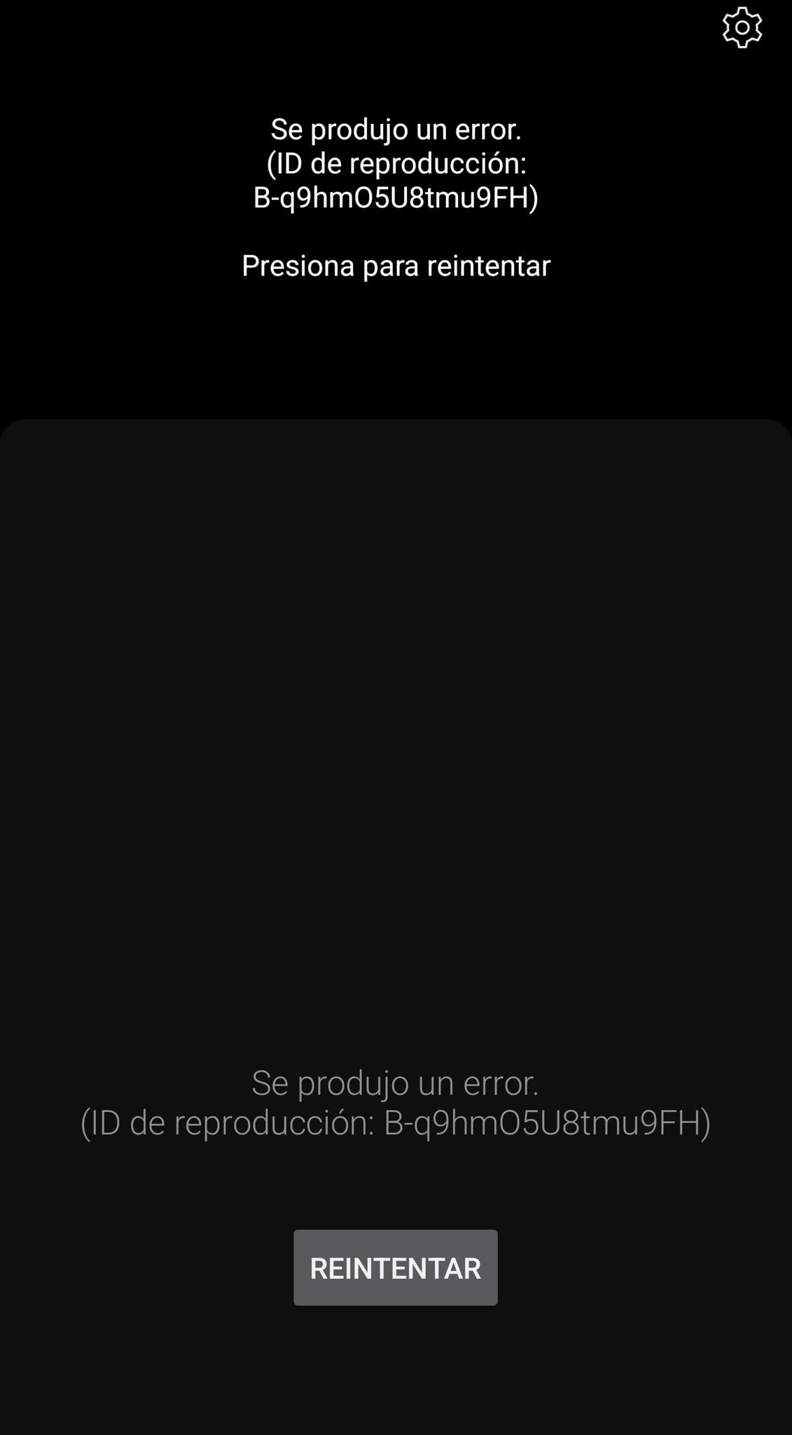 Aplicación de YouTube falla