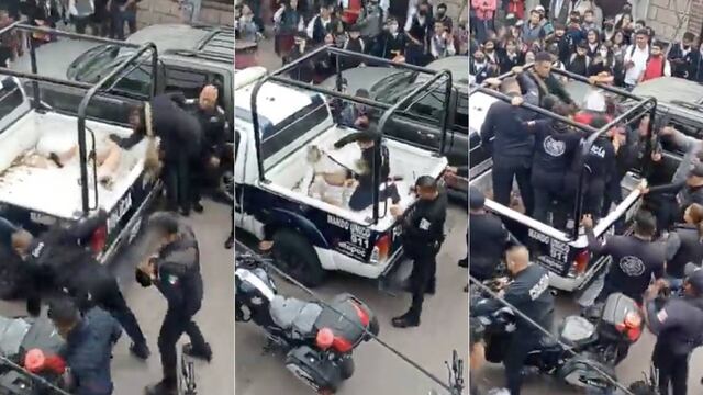 Exhiben a policías de Tultepec por abuso de autoridad contra estudiantes de la Preparatoria 81