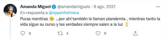 Amanda Miguel opina sobre el Covid-19