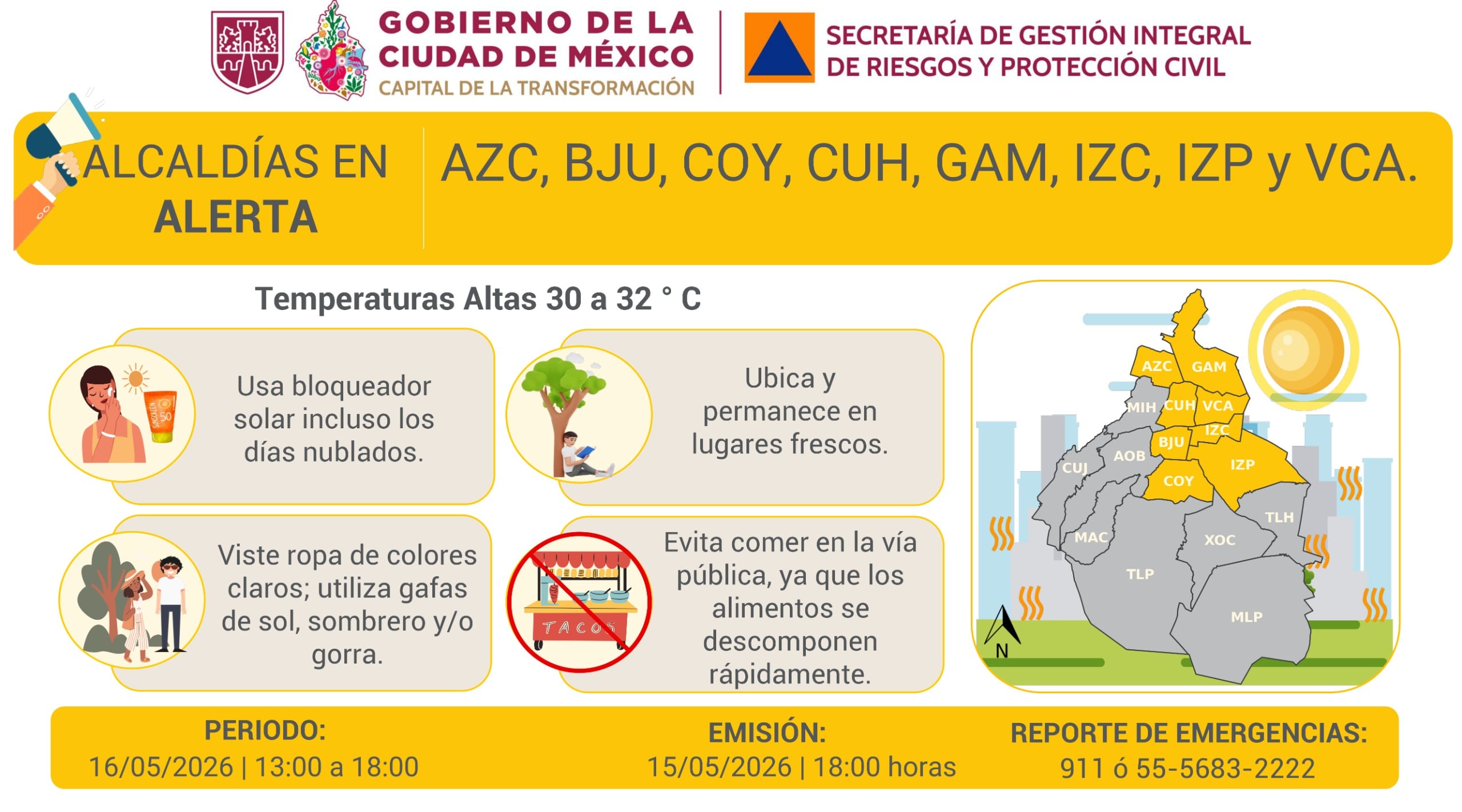 CDMX se calentará este sábado con temperaturas de hasta 32 grados
