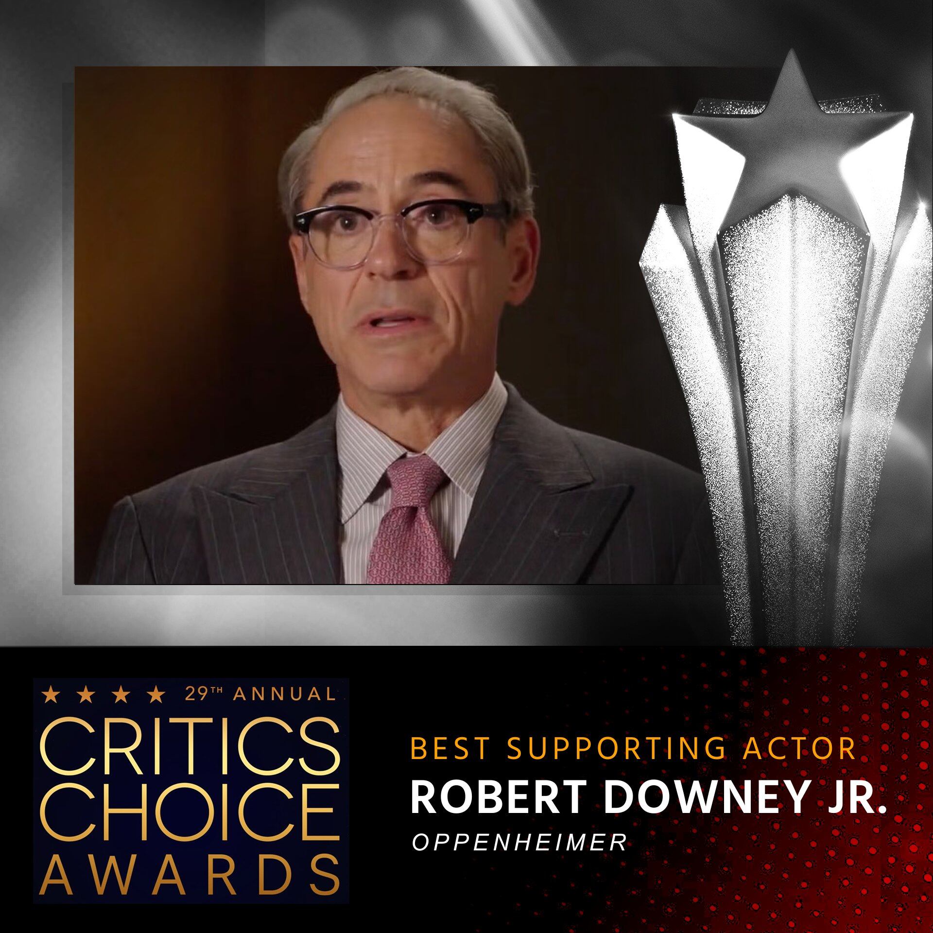 Robert Downey Jr, ganador en Critics Choice Awards 2024