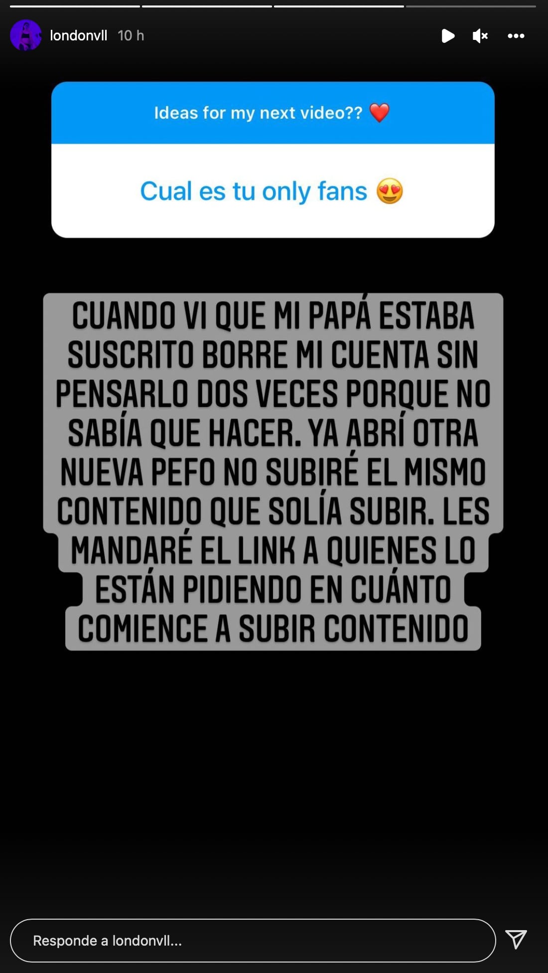 London borra su cuenta de OnlyFans