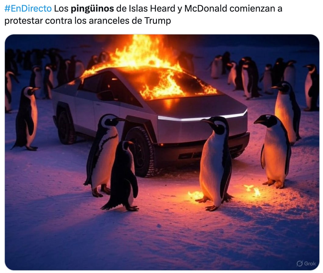 Los memes sobre los aranceles a pingüinos por Donald Trump