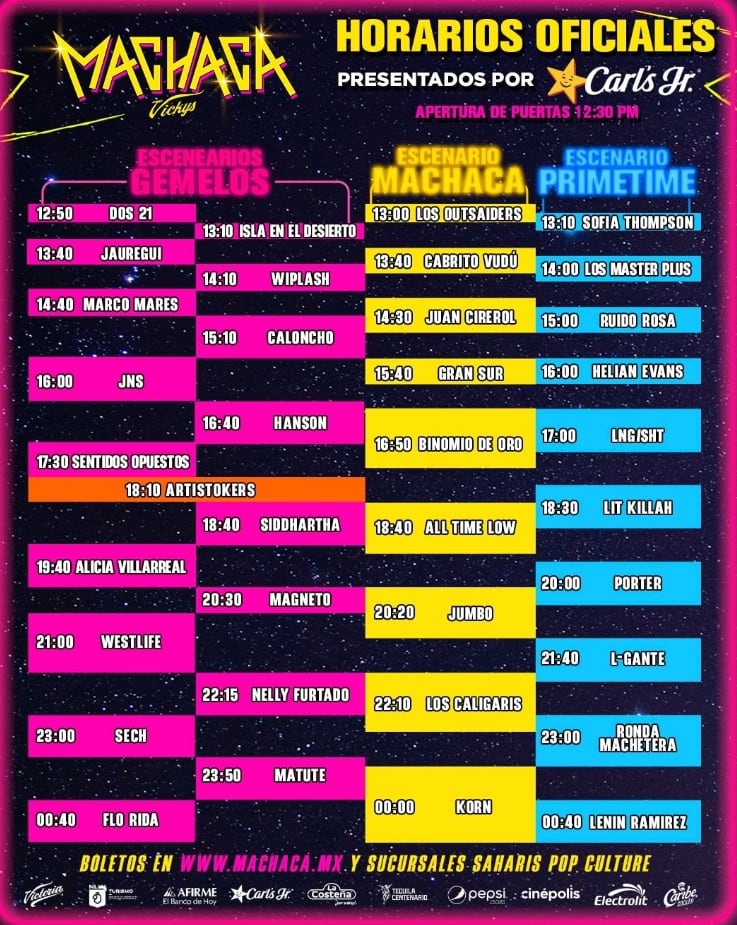 Horarios oficiales de Machaca Fest 2023
